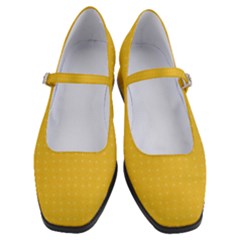 Saffron Yellow Color Polka Dots Women s Mary Jane Shoes by SpinnyChairDesigns