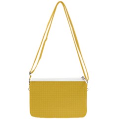 Saffron Yellow Color Polka Dots Double Gusset Crossbody Bag by SpinnyChairDesigns