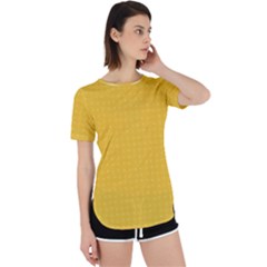 Saffron Yellow Color Polka Dots Perpetual Short Sleeve T-shirt by SpinnyChairDesigns