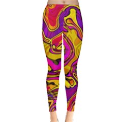 Colorful Boho Swirls Pattern Leggings  by SpinnyChairDesigns