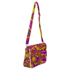 Colorful Boho Swirls Pattern Shoulder Bag With Back Zipper by SpinnyChairDesigns