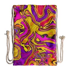 Colorful Boho Swirls Pattern Drawstring Bag (large) by SpinnyChairDesigns