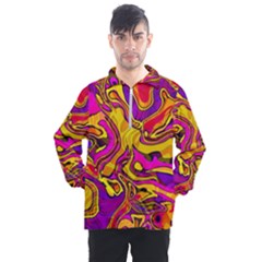 Colorful Boho Swirls Pattern Men s Half Zip Pullover by SpinnyChairDesigns