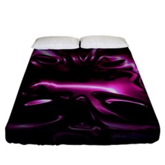 Black Magenta Abstract Art Fitted Sheet (king Size) by SpinnyChairDesigns