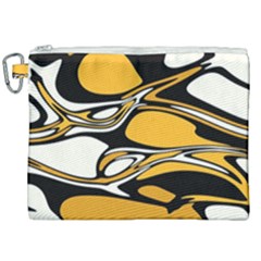Black Yellow White Abstract Art Canvas Cosmetic Bag (xxl) by SpinnyChairDesigns