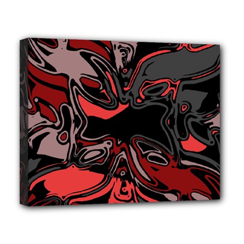 Red Black Grey Abstract Art Deluxe Canvas 20  X 16  (stretched) by SpinnyChairDesigns