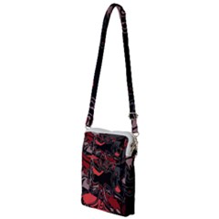 Red Black Grey Abstract Art Multi Function Travel Bag by SpinnyChairDesigns