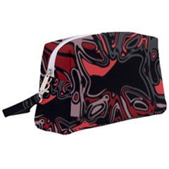 Red Black Grey Abstract Art Wristlet Pouch Bag (large) by SpinnyChairDesigns