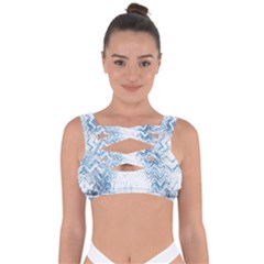 Boho Faded Blue Denim White Batik Bandaged Up Bikini Top by SpinnyChairDesigns