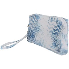 Boho Faded Blue Denim White Batik Wristlet Pouch Bag (small) by SpinnyChairDesigns