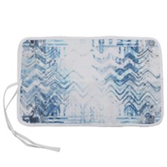 Boho Faded Blue Denim White Batik Pen Storage Case (m) by SpinnyChairDesigns