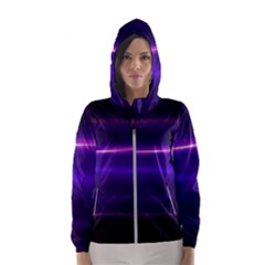 Electric Neon Indigo Black Ombre  Women s Hooded Windbreaker by SpinnyChairDesigns