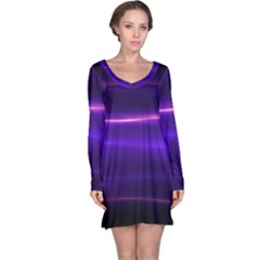 Electric Neon Indigo Black Ombre  Long Sleeve Nightdress by SpinnyChairDesigns