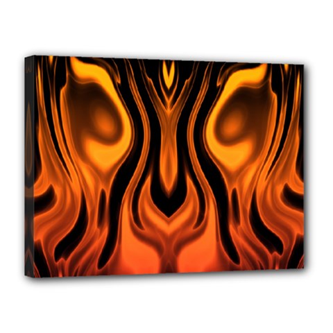 Fire And Flames Pattern Canvas 16  X 12  (stretched) by SpinnyChairDesigns