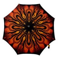 Fire And Flames Pattern Hook Handle Umbrellas (small) by SpinnyChairDesigns