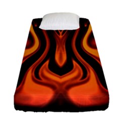 Fire And Flames Pattern Fitted Sheet (single Size) by SpinnyChairDesigns