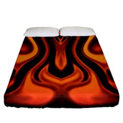 Fire And Flames Pattern Fitted Sheet (king Size) by SpinnyChairDesigns