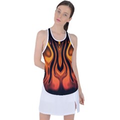 Fire And Flames Pattern Racer Back Mesh Tank Top by SpinnyChairDesigns
