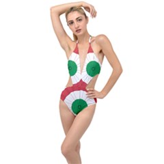 National Cockade Of Italy Plunging Cut Out Swimsuit by abbeyz71