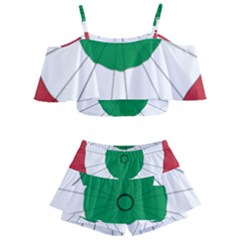 National Cockade Of Italy Kids  Off Shoulder Skirt Bikini