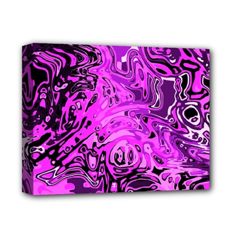 Magenta Black Abstract Art Deluxe Canvas 14  X 11  (stretched) by SpinnyChairDesigns