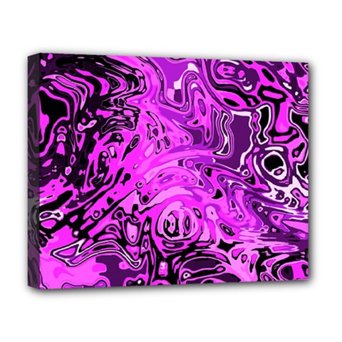Magenta Black Abstract Art Deluxe Canvas 20  X 16  (stretched) by SpinnyChairDesigns