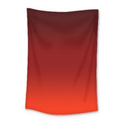 Scarlet Red Ombre Gradient Small Tapestry by SpinnyChairDesigns