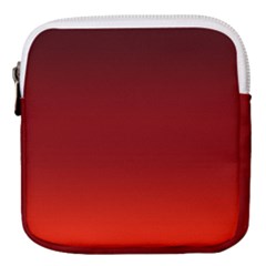 Scarlet Red Ombre Gradient Mini Square Pouch by SpinnyChairDesigns