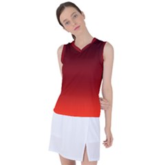 Scarlet Red Ombre Gradient Women s Sleeveless Sports Top by SpinnyChairDesigns