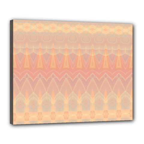 Boho Soft Peach Pattern Canvas 20  x 16  (Stretched)