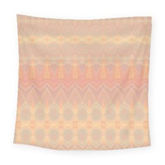 Boho Soft Peach Pattern Square Tapestry (large) by SpinnyChairDesigns