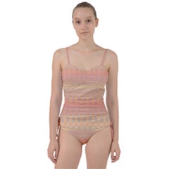 Boho Soft Peach Pattern Sweetheart Tankini Set