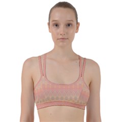 Boho Soft Peach Pattern Line Them Up Sports Bra by SpinnyChairDesigns