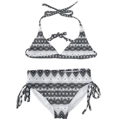 Boho Black And White  Kids  Classic Bikini Set by SpinnyChairDesigns