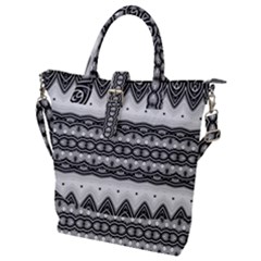 Boho Black And White  Buckle Top Tote Bag