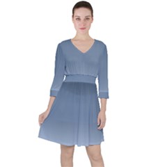 Faded Denim Blue Ombre Gradient Ruffle Dress by SpinnyChairDesigns
