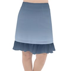 Faded Denim Blue Ombre Gradient Fishtail Chiffon Skirt by SpinnyChairDesigns