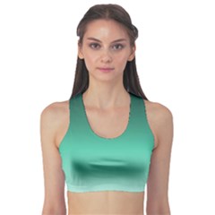 Biscay Green Gradient Ombre Sports Bra by SpinnyChairDesigns