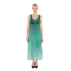 Biscay Green Gradient Ombre Sleeveless Maxi Dress by SpinnyChairDesigns