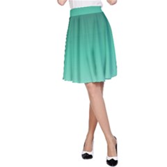 Biscay Green Gradient Ombre A-line Skirt by SpinnyChairDesigns