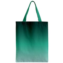 Biscay Green Gradient Ombre Zipper Classic Tote Bag by SpinnyChairDesigns