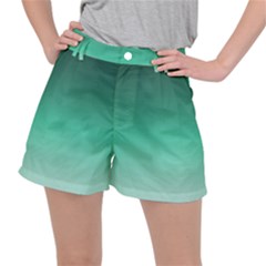 Biscay Green Gradient Ombre Ripstop Shorts by SpinnyChairDesigns