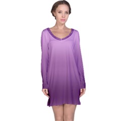 Purple Gradient Ombre Long Sleeve Nightdress by SpinnyChairDesigns