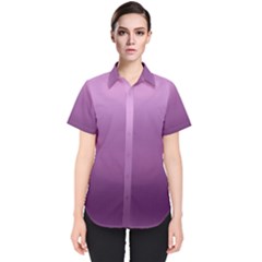 Purple Gradient Ombre Women s Short Sleeve Shirt