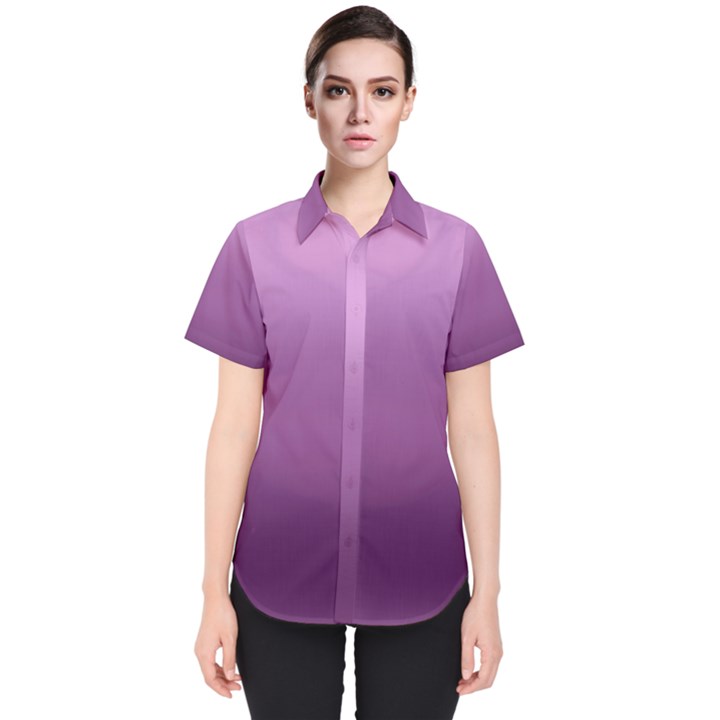 Purple Gradient Ombre Women s Short Sleeve Shirt