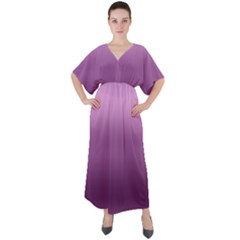 Purple Gradient Ombre V-neck Boho Style Maxi Dress by SpinnyChairDesigns