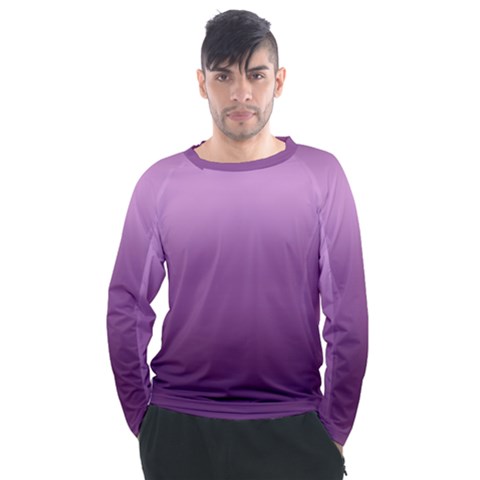 Purple Gradient Ombre Men s Long Sleeve Raglan Tee by SpinnyChairDesigns