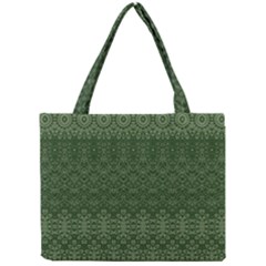 Boho Fern Green Pattern Mini Tote Bag by SpinnyChairDesigns