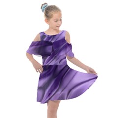 Purple Abstract Art Kids  Shoulder Cutout Chiffon Dress by SpinnyChairDesigns