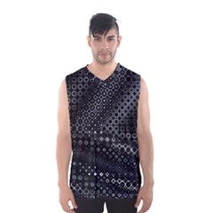 Black Abstract Pattern Men s Basketball Tank Top by SpinnyChairDesigns